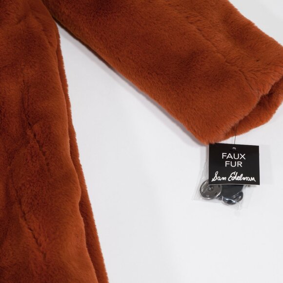 Sam Edelman Faux Fur Teddy Coat in Rust - Picture 4 of 4